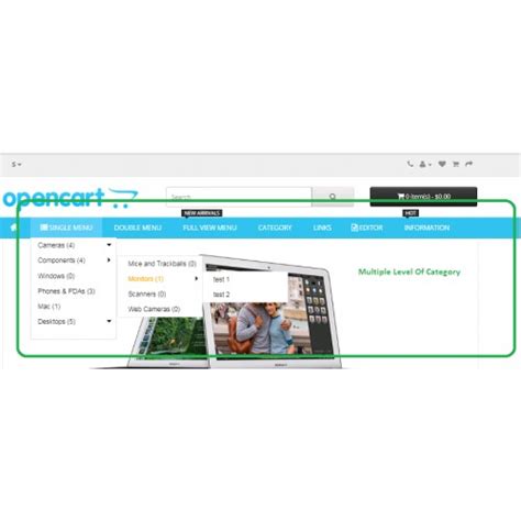 opencart mega header